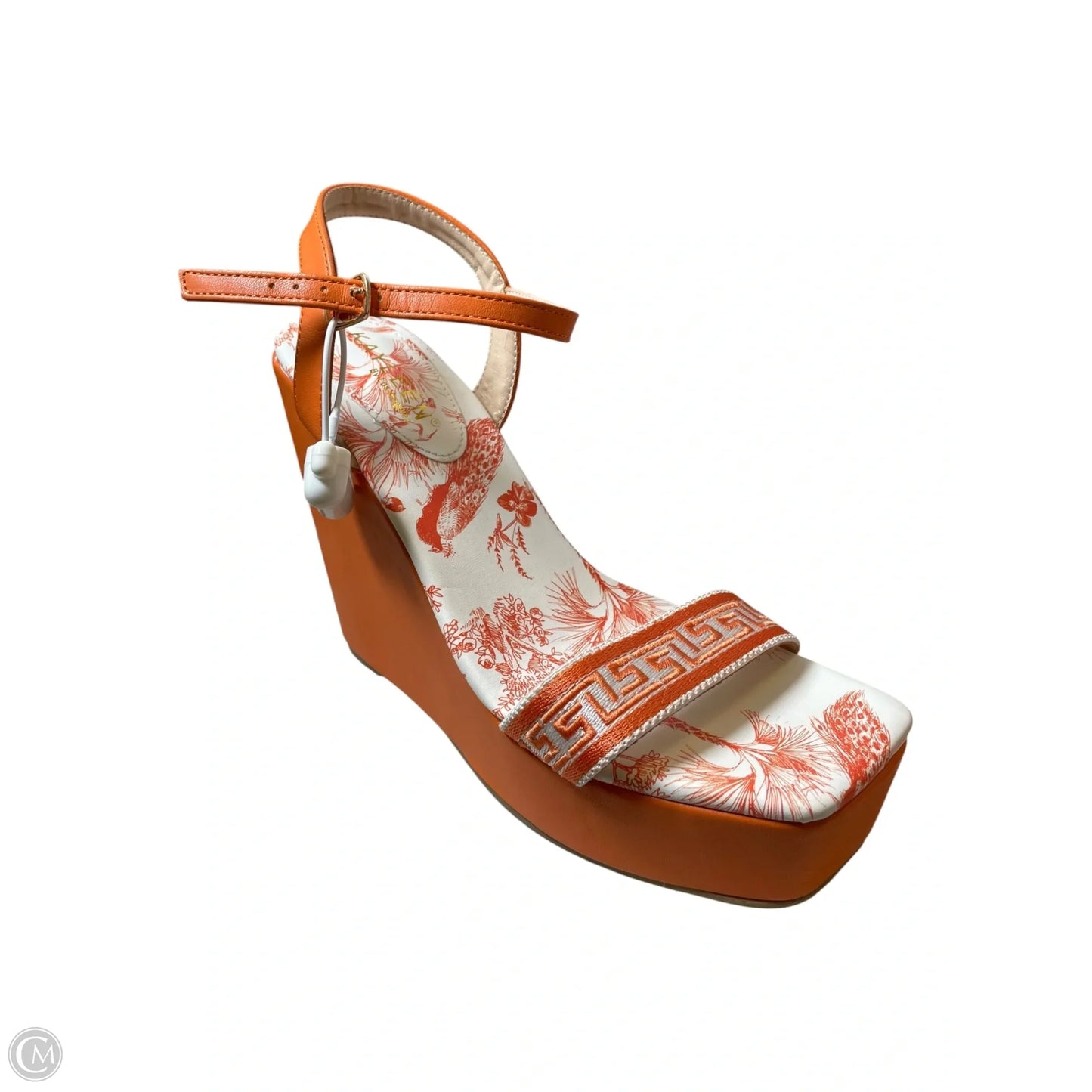 Shoes Heels Wedge By Clothes Mentor In Orange, Size: 7.5