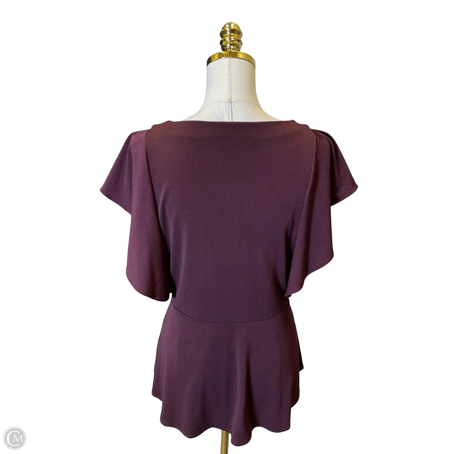 Top Short Sleeve By New York And Co In Maroon, Size: M