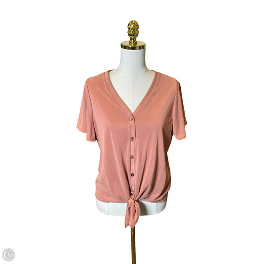Top Short Sleeve By Green Envelope In Brown, Size: M
