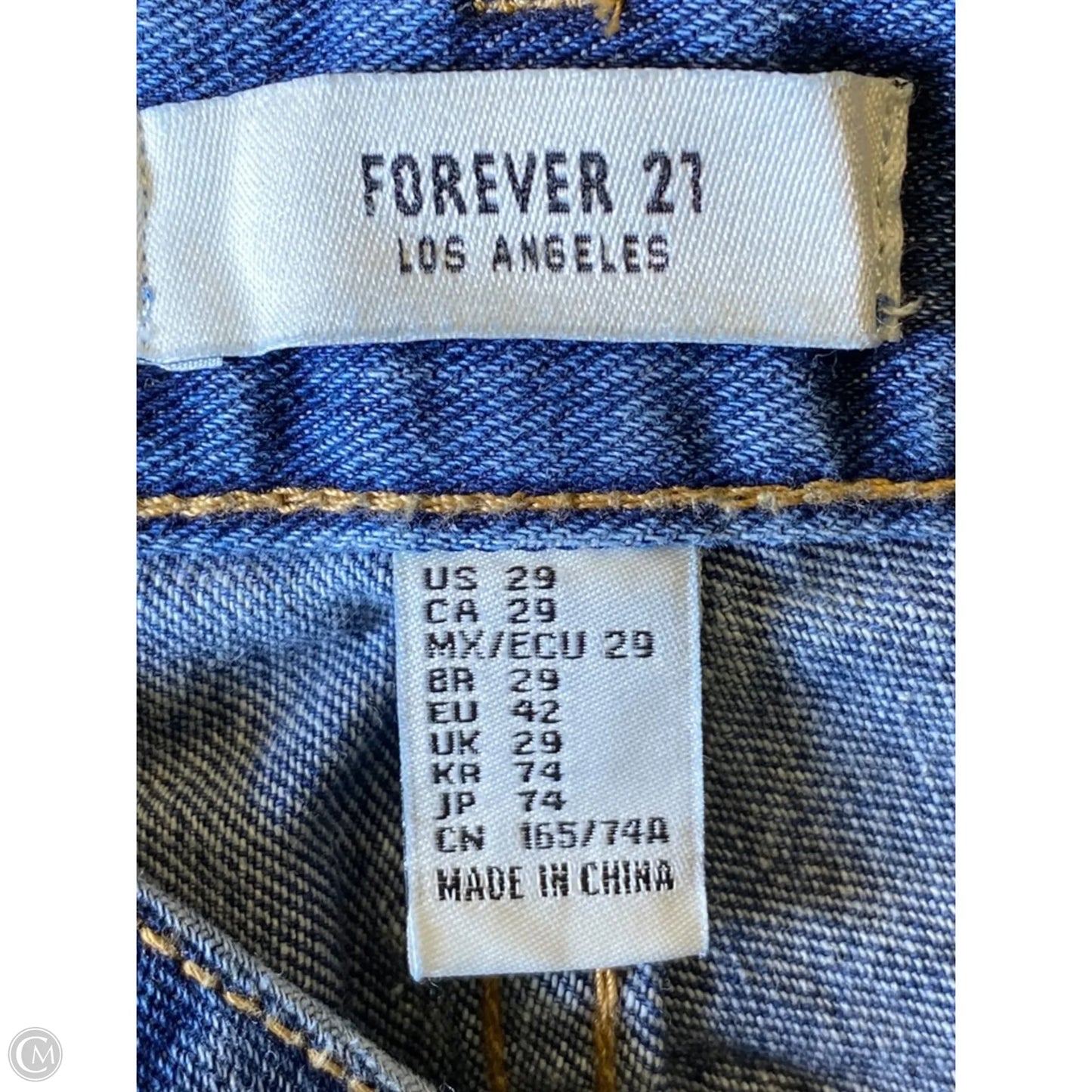 Jeans Straight By Forever 21 In Blue Denim, Size: 8