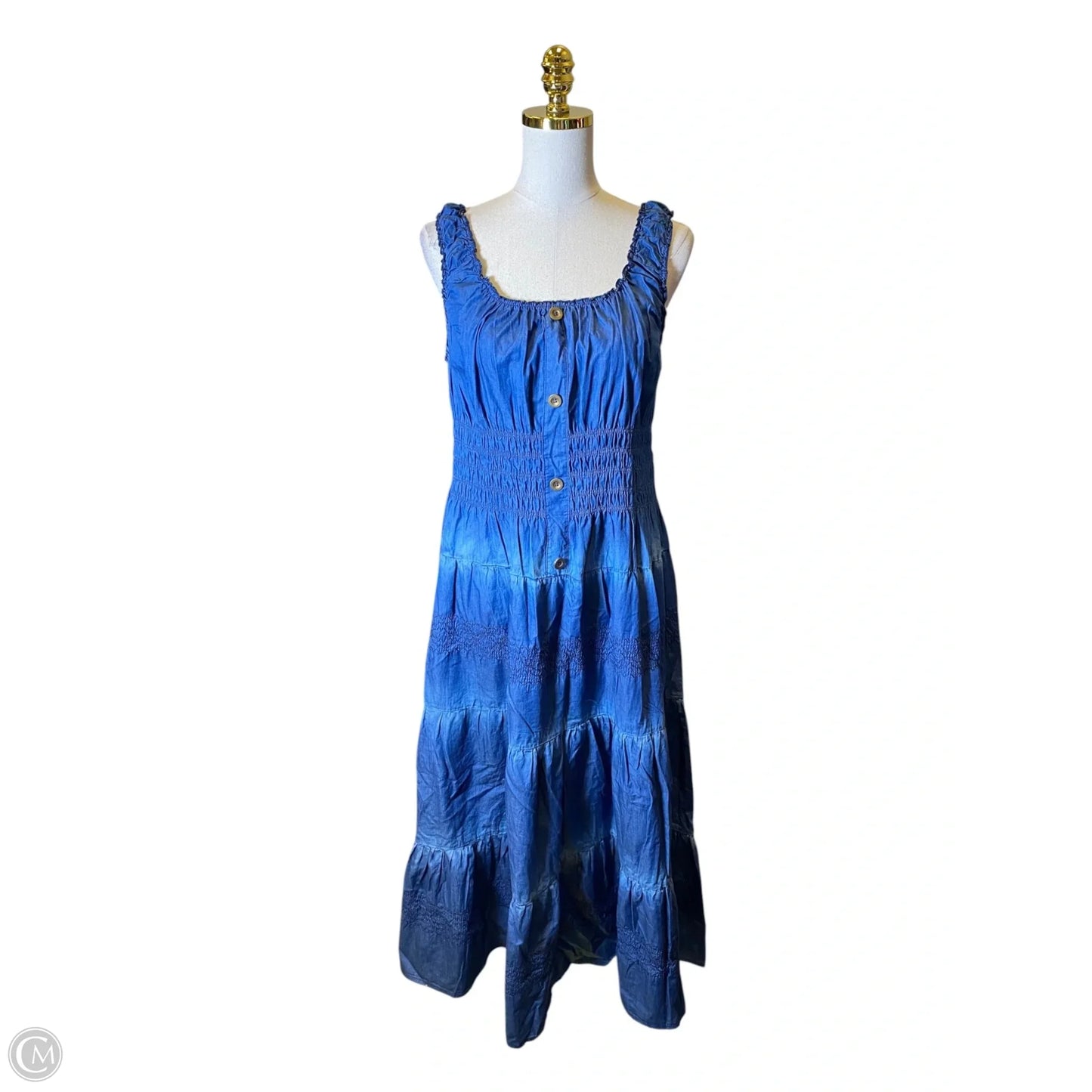 Dress Casual Maxi By Lapis In Blue Denim, Size: 2x