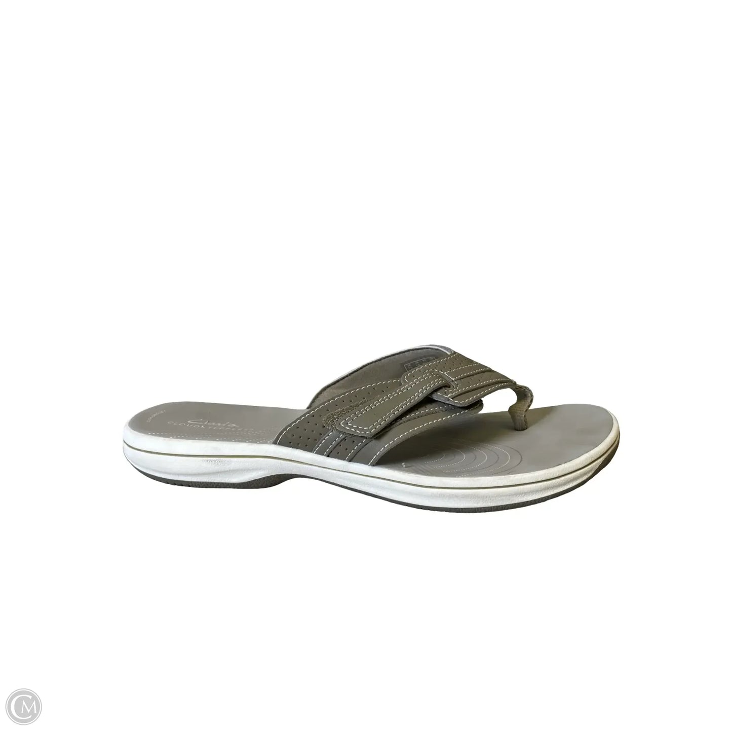 Sandals Flats By Clarks In Grey, Size: 10