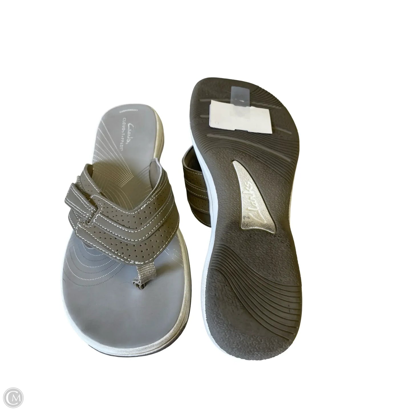 Sandals Flats By Clarks In Grey, Size: 10