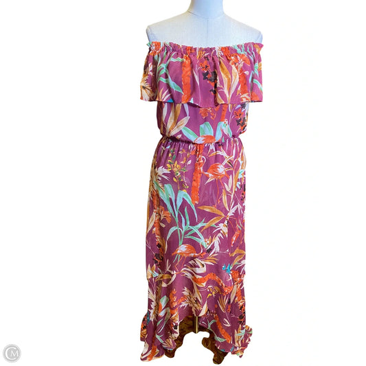 Dress Casual Midi By Express In Multi-colored, Size: M