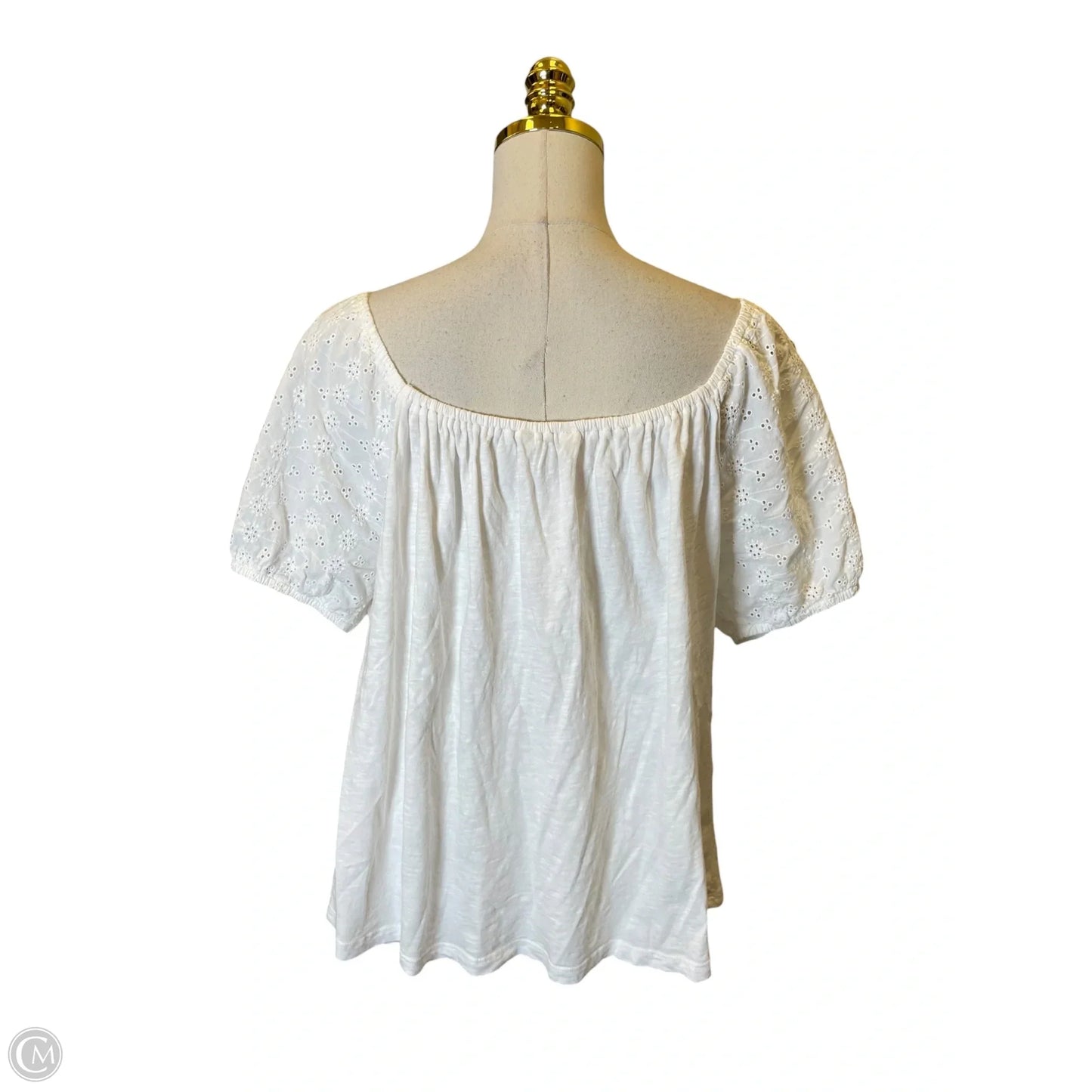Top Short Sleeve By Lucky Brand In White, Size: L