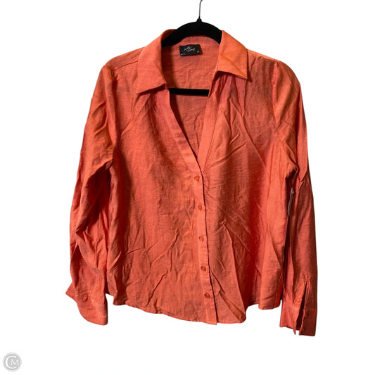 Top Long Sleeve By Clothes Mentor In Orange