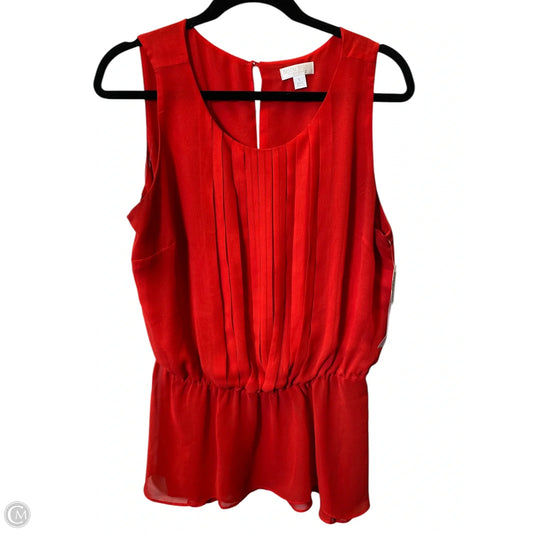 Top Sleeveless By Bisou Bisou In Red, Size: L