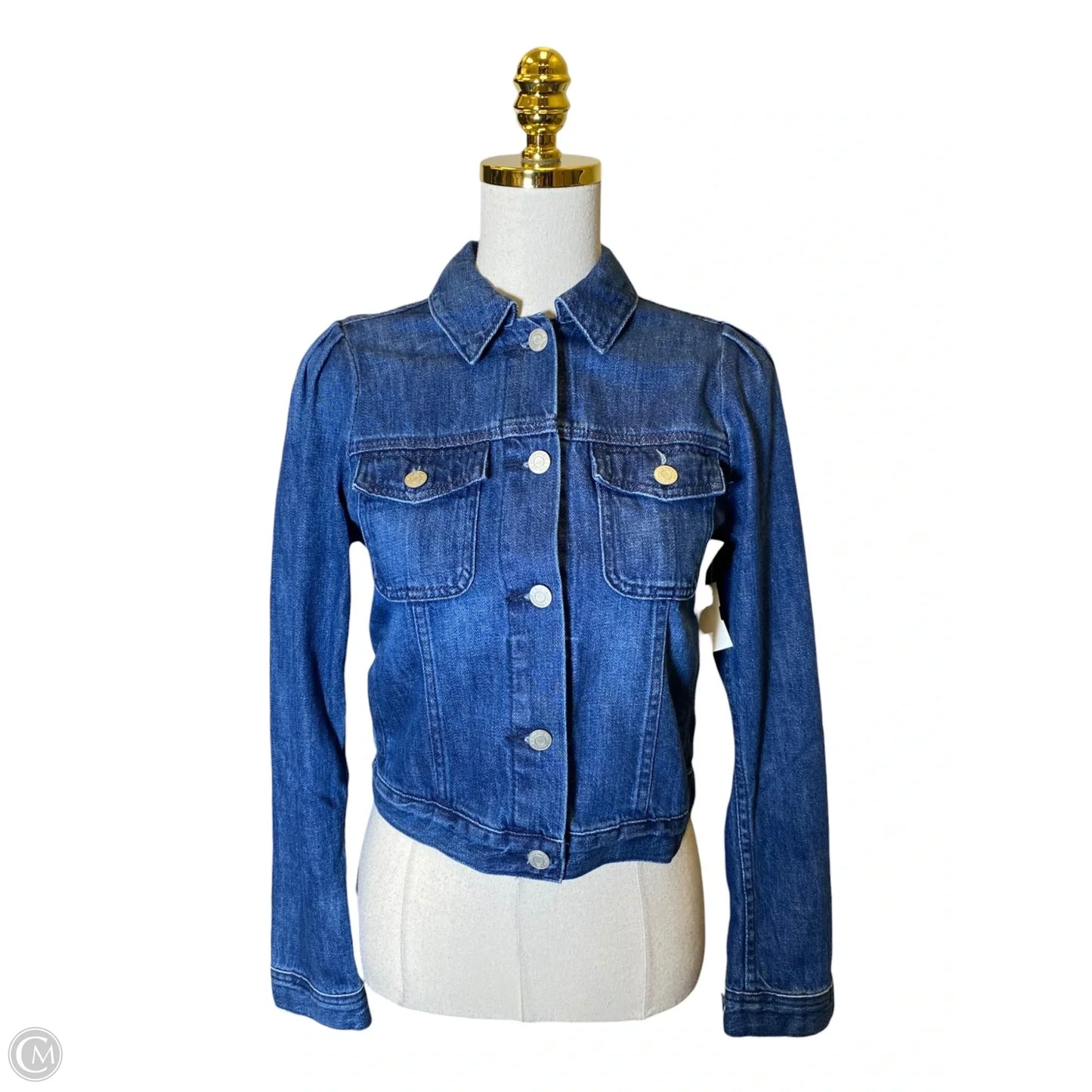 Jacket Denim By Gap In Blue Denim, Size: Xs