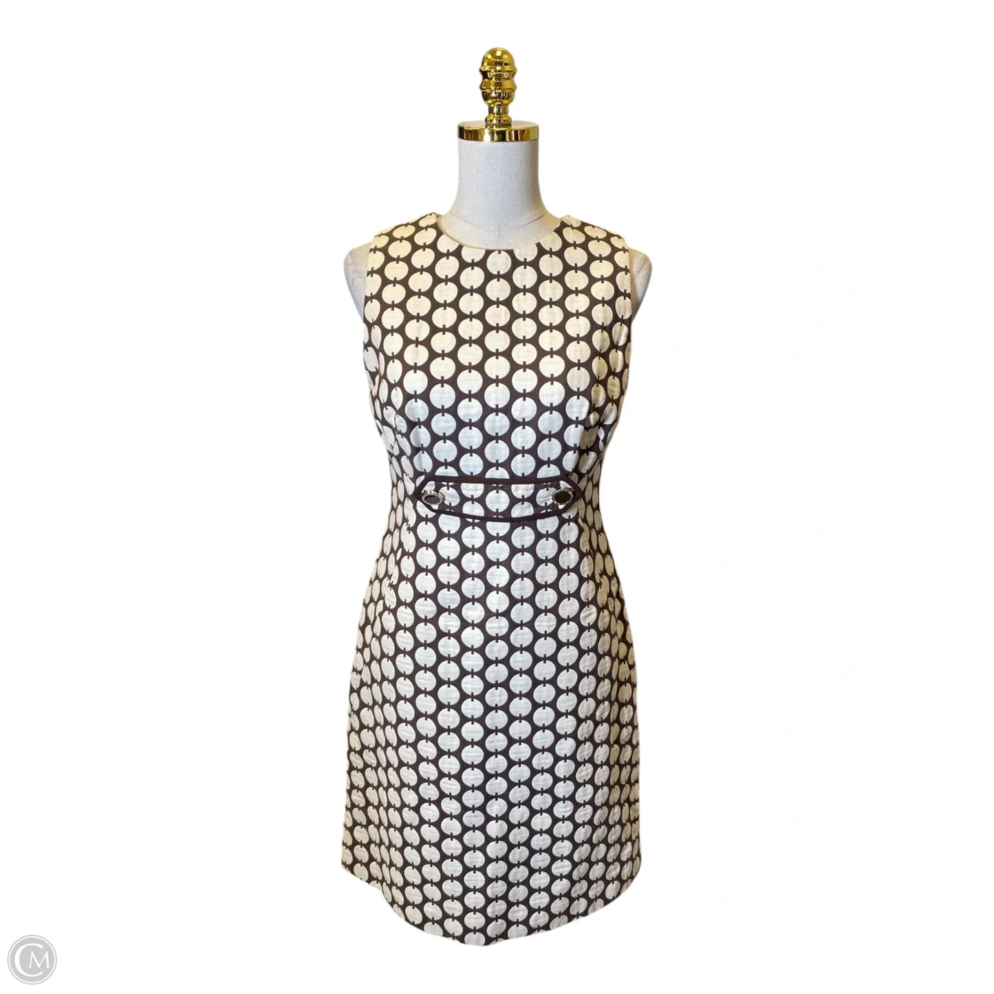 Dress Designer By Tory Burch In Brown & Cream, Size: S