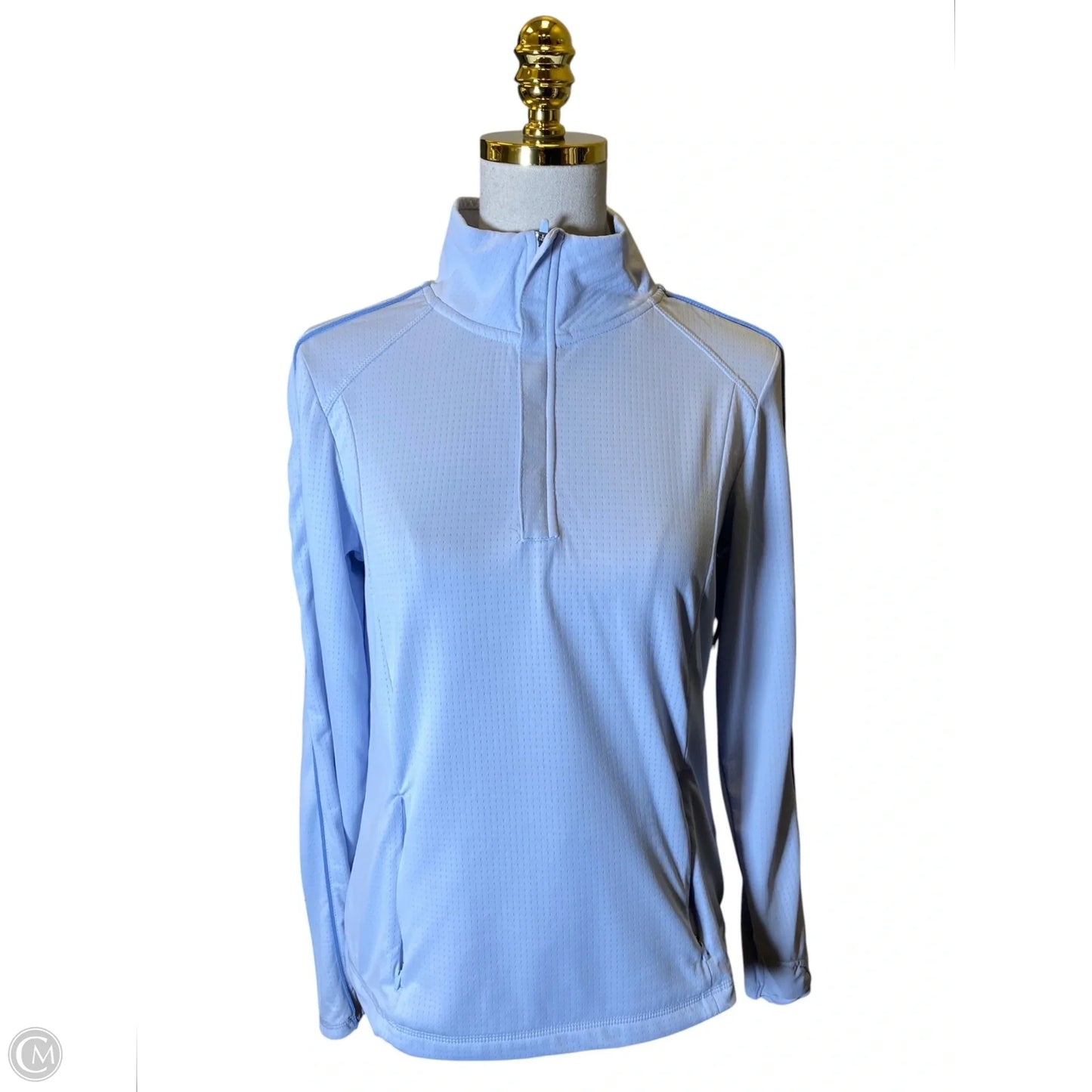 Athletic Top Long Sleeve Collar By Mondetta In Blue, Size: Medium