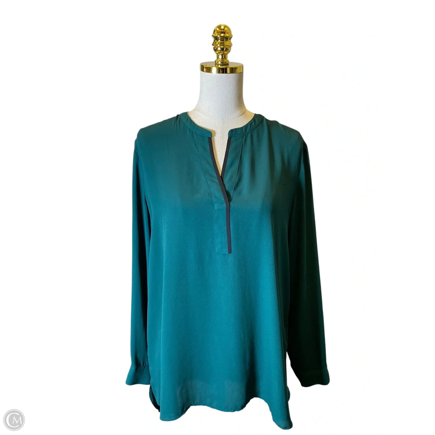 Blouse Long Sleeve By Chicos In Green, Size: L