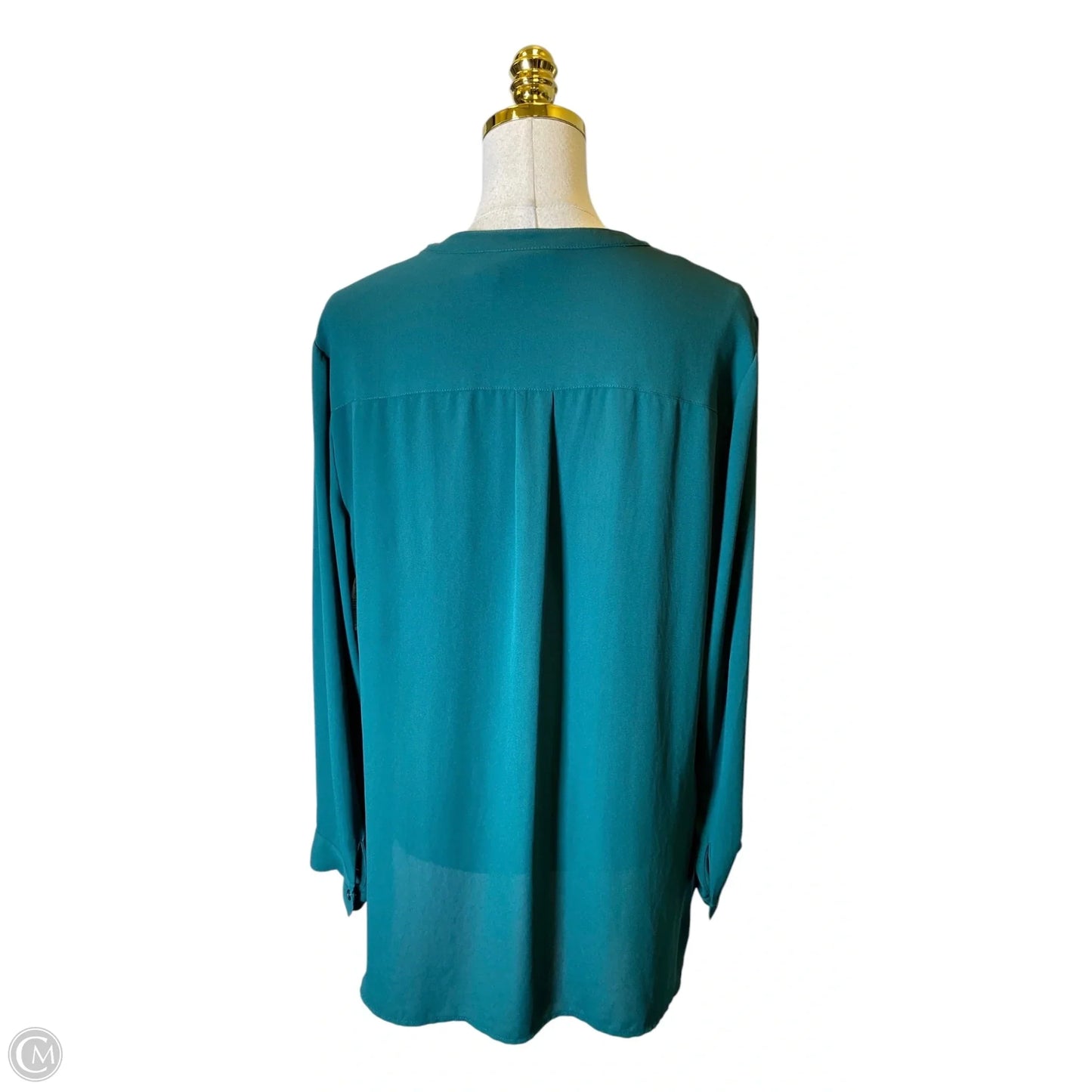 Blouse Long Sleeve By Chicos In Green, Size: L