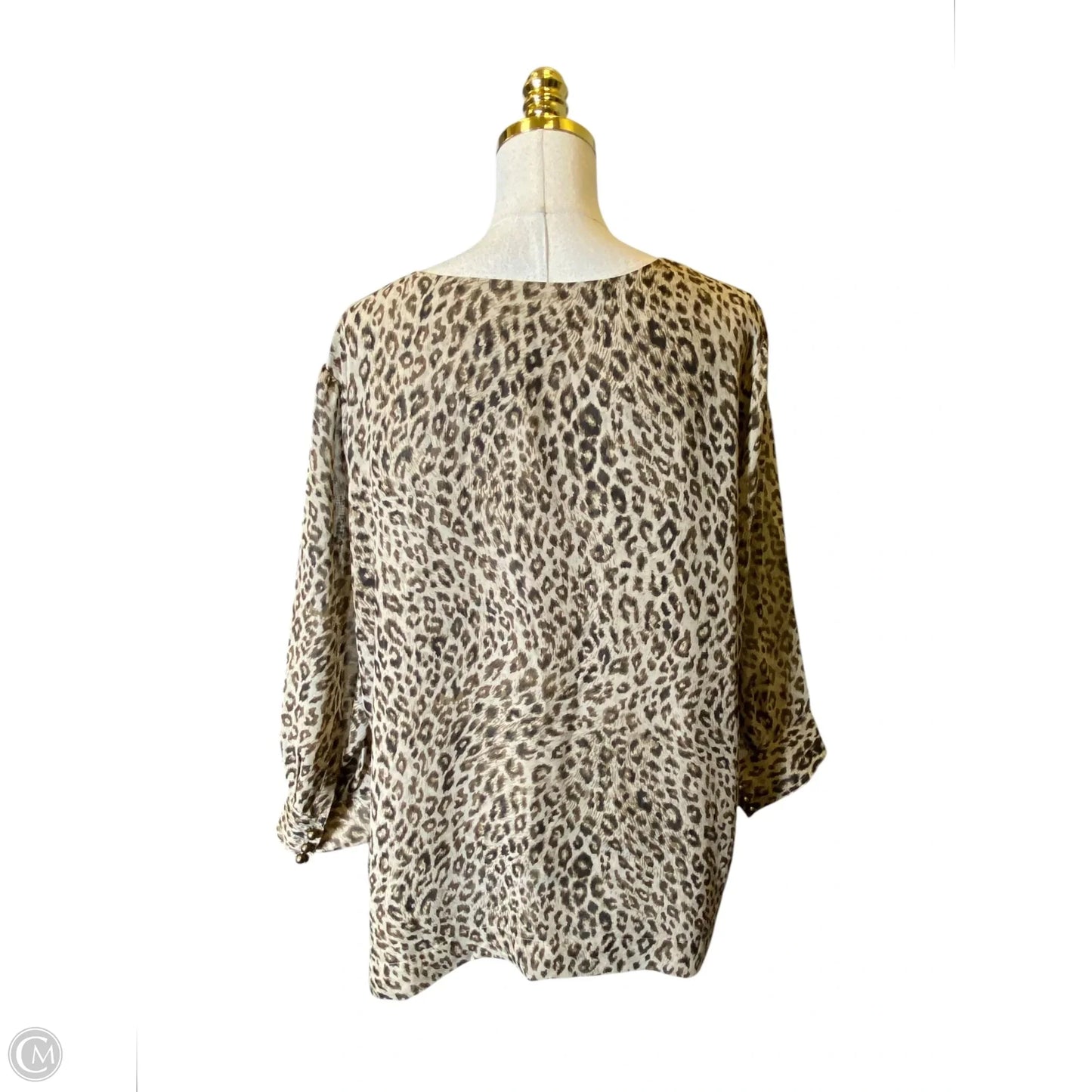 Top Long Sleeve By Chaus In Animal Print, Size: 3x