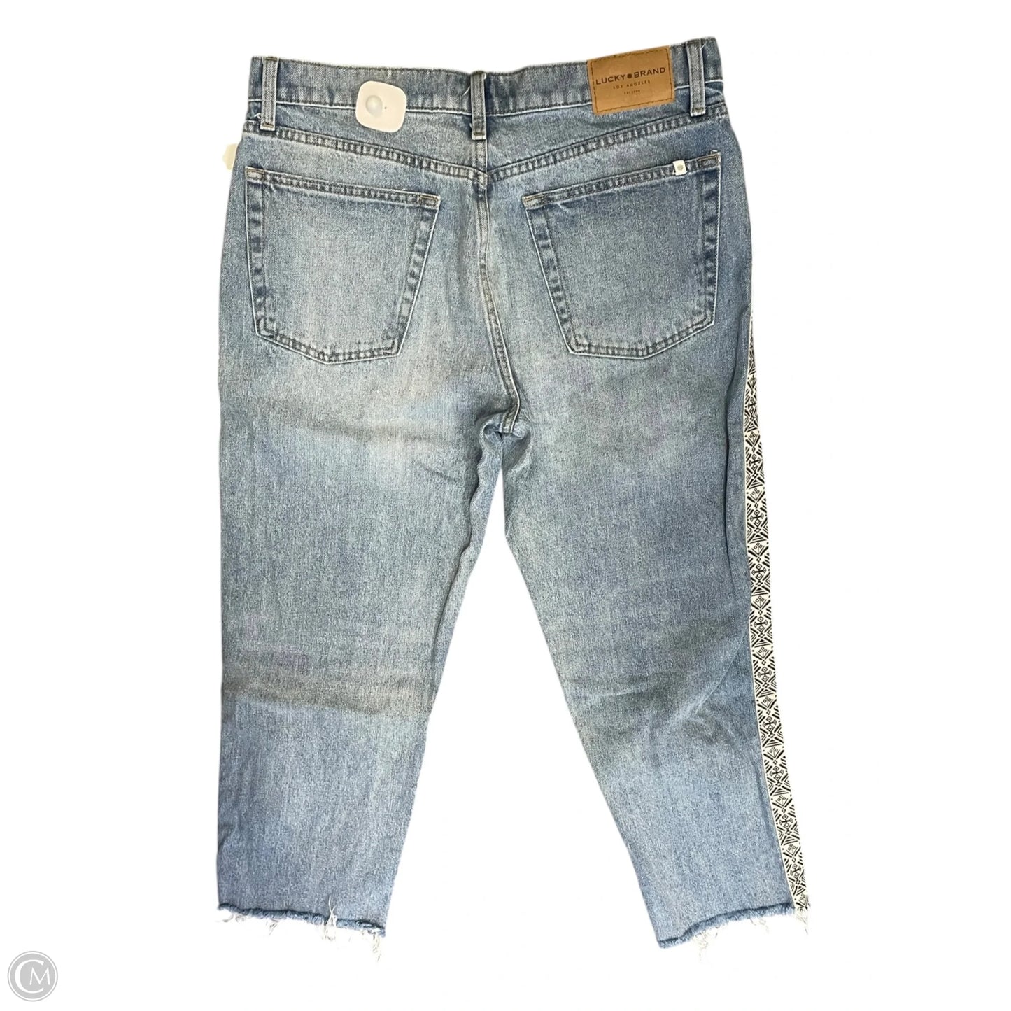 Jeans Cropped By Lucky Brand In Blue Denim, Size: 12