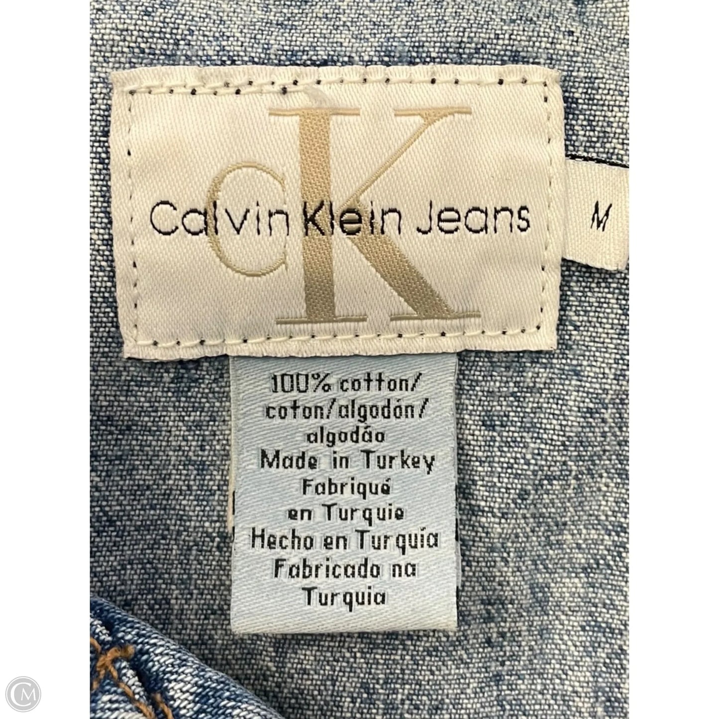 Jacket Denim By Calvin Klein In Blue Denim, Size: M