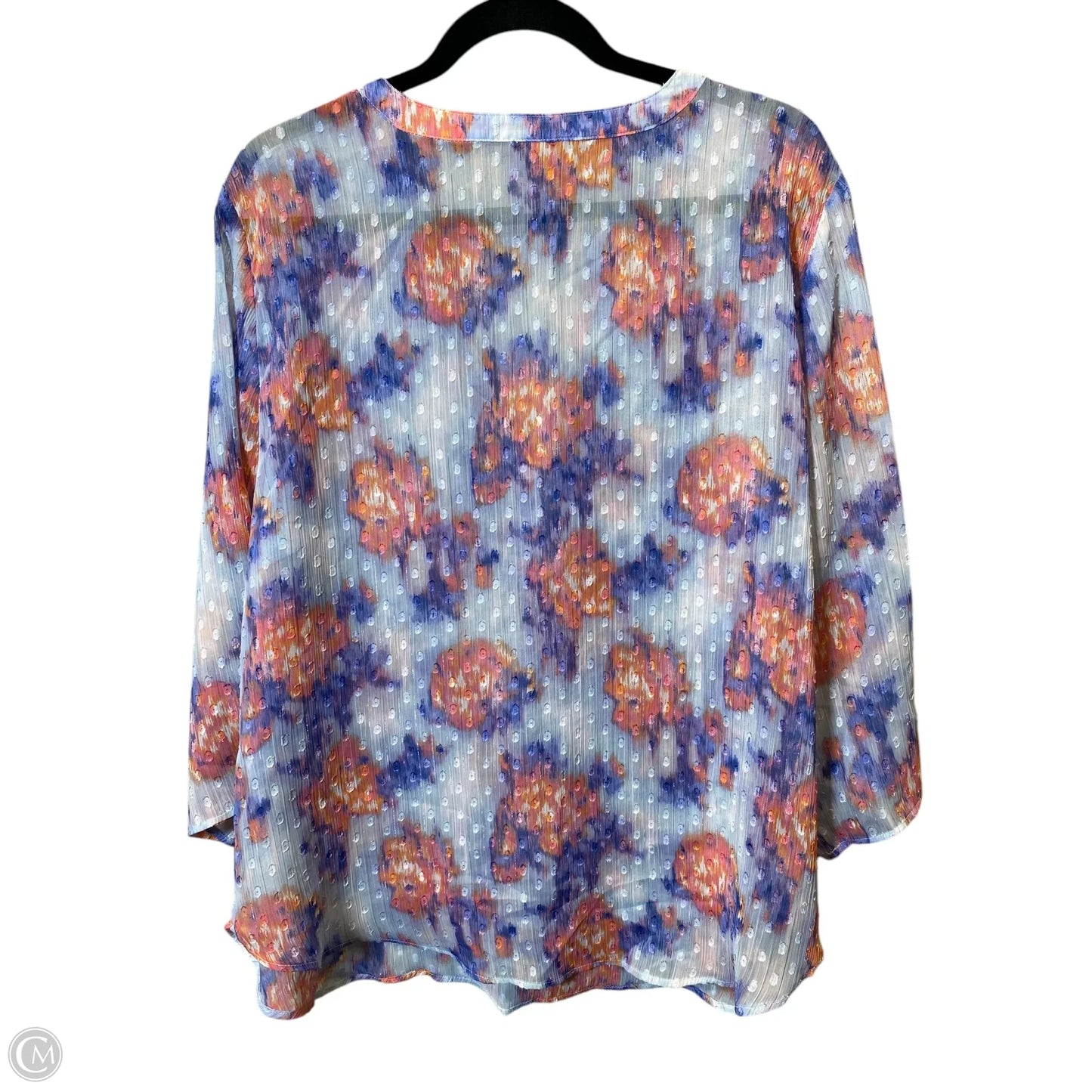 Top 3/4 Sleeve By Chicos In Floral Print, Size: S