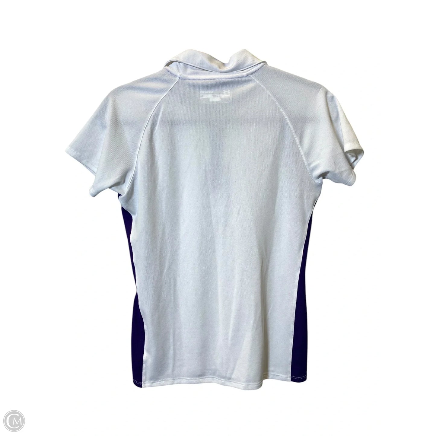 Athletic Top Short Sleeve By Under Armour In Purple & White, Size: Xs