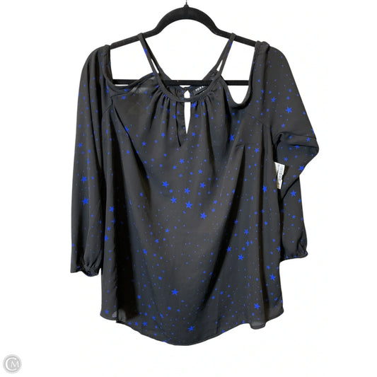 Top 3/4 Sleeve By Torrid In Black & Blue, Size: L
