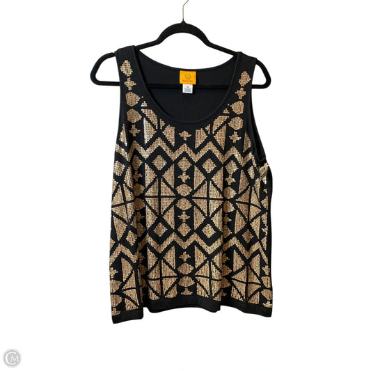 Top Sleeveless By Ruby Rd In Black & Gold, Size: M