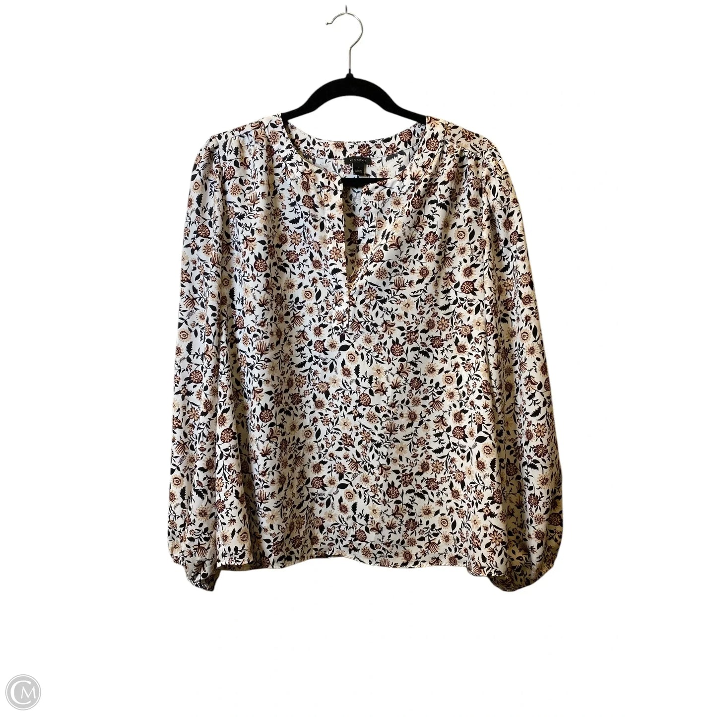 Top Long Sleeve By Ann Taylor In Floral Print, Size: L