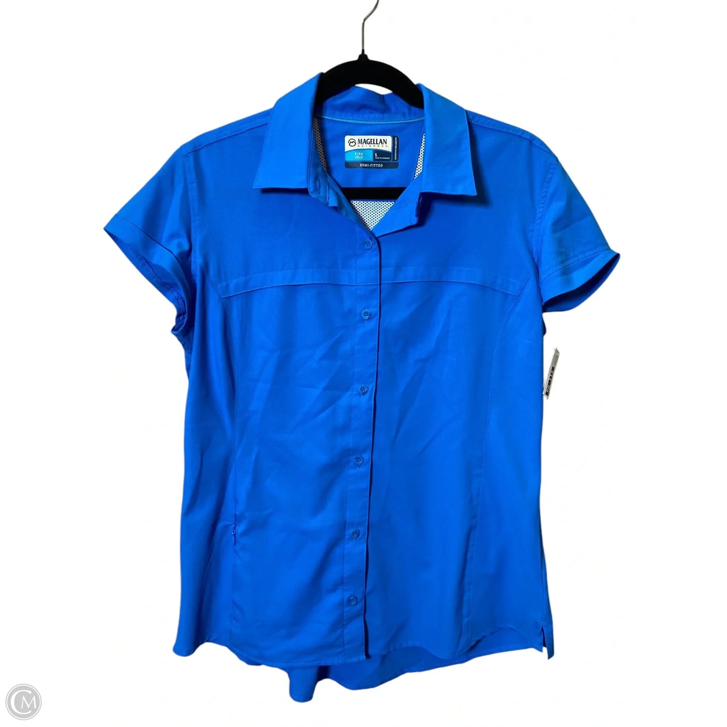 Athletic Top Short Sleeve By Magellan In Blue, Size: L