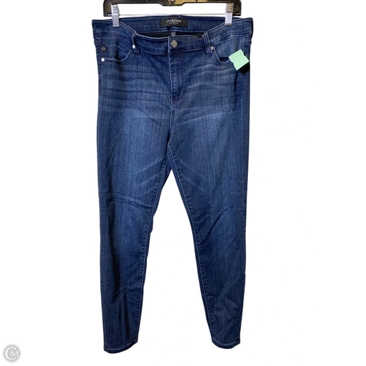 Jeans Skinny By Liverpool In Blue Denim, Size: 12