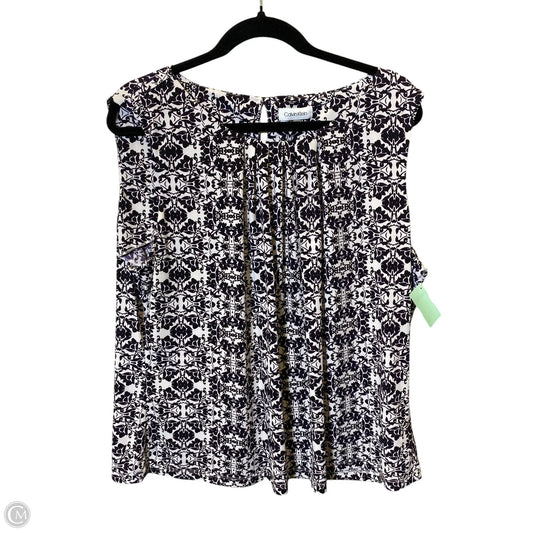 Top Sleeveless By Calvin Klein In Black & White, Size: 2x