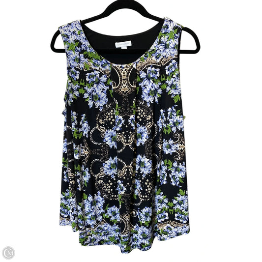 Top Sleeveless By Charter Club In Floral Print, Size: S