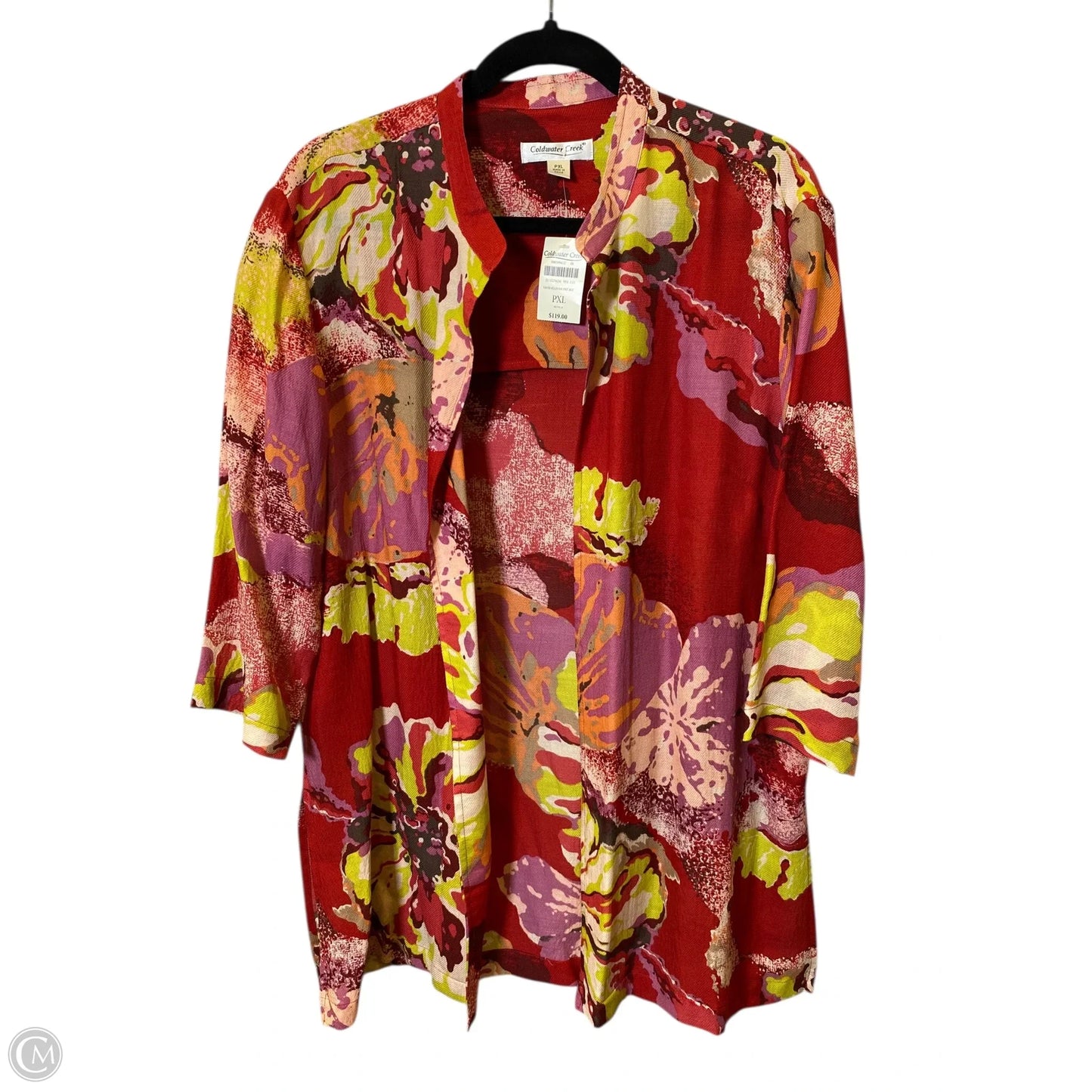 Top 3/4 Sleeve By Coldwater Creek In Floral Print, Size: Xl