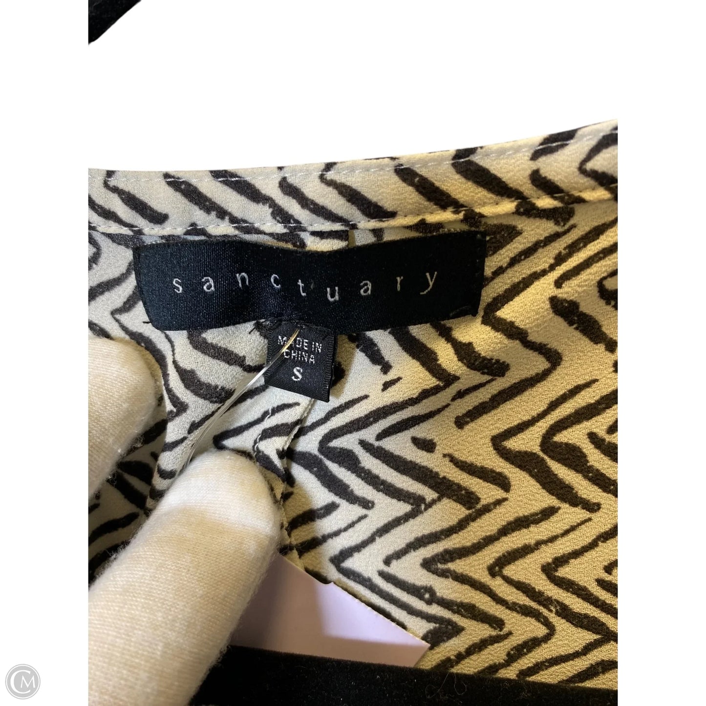 Top 3/4 Sleeve By Sanctuary In Black & Cream, Size: S