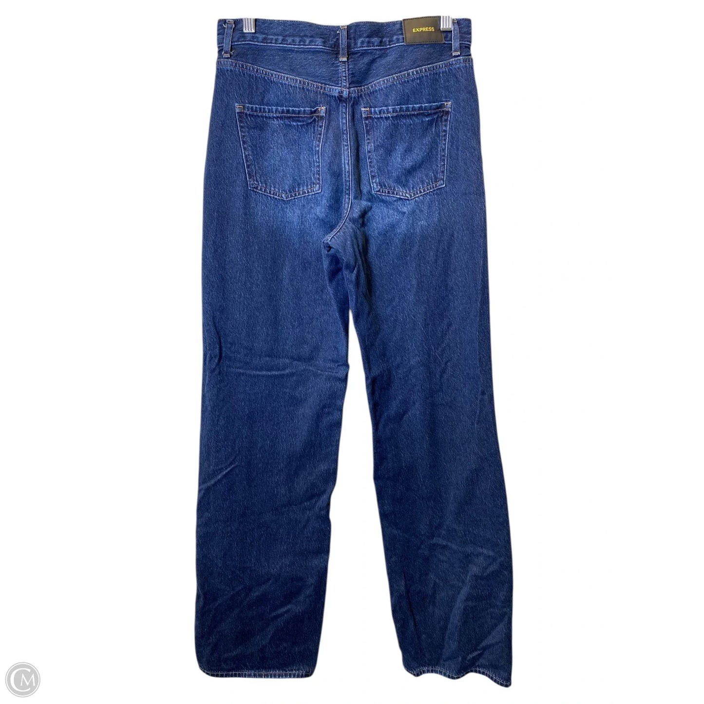 Jeans Wide Leg By Express In Blue Denim, Size: 8