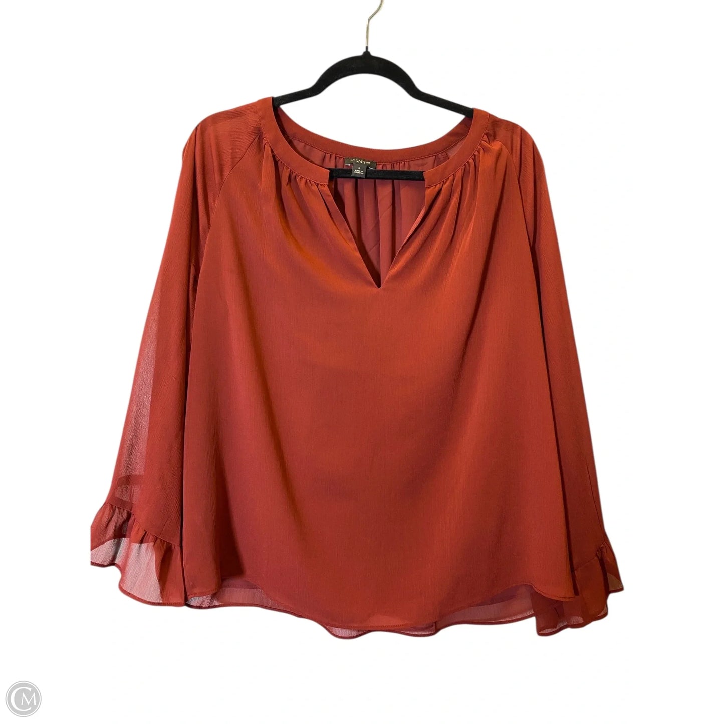 Top Long Sleeve By Ann Taylor In Red, Size: M