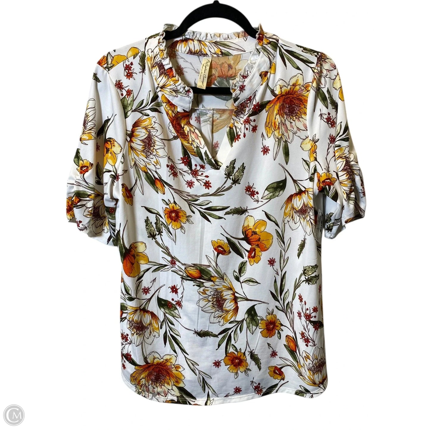 Top Short Sleeve By Perseption Concept In Multi-colored, Size: L