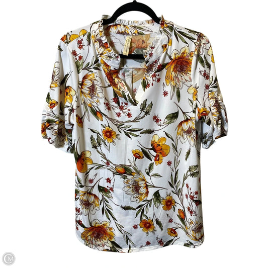 Top Short Sleeve By Perseption Concept In Multi-colored, Size: L