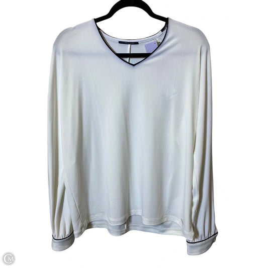 Top Long Sleeve By Tahari By Arthur Levine In Black & White, Size: M