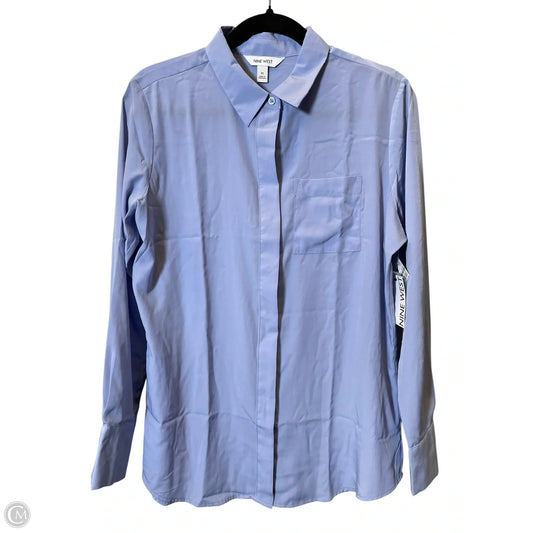 Blouse Long Sleeve By Nine West In Purple, Size: M
