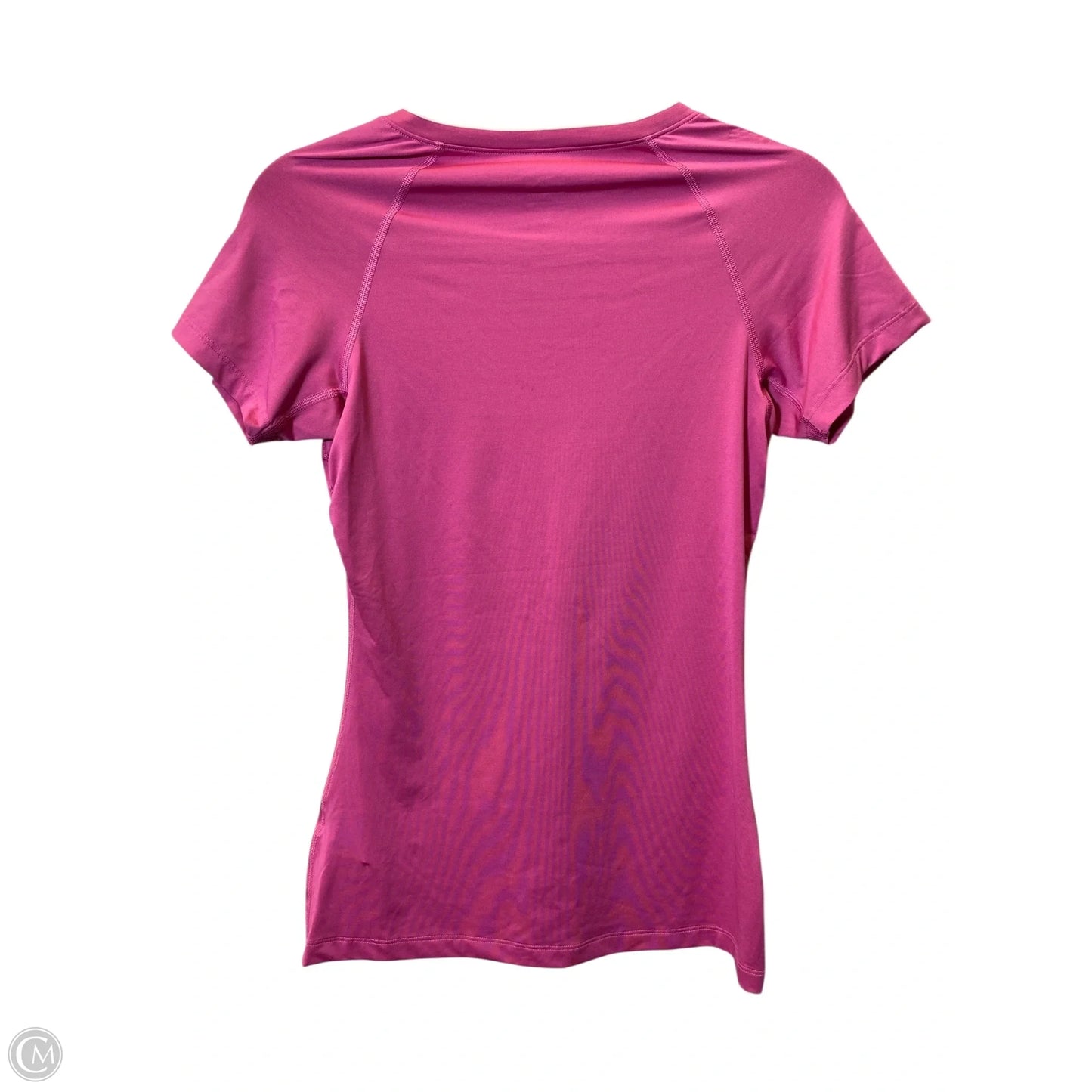 Athletic Top Short Sleeve By Nike In Pink & White, Size: S