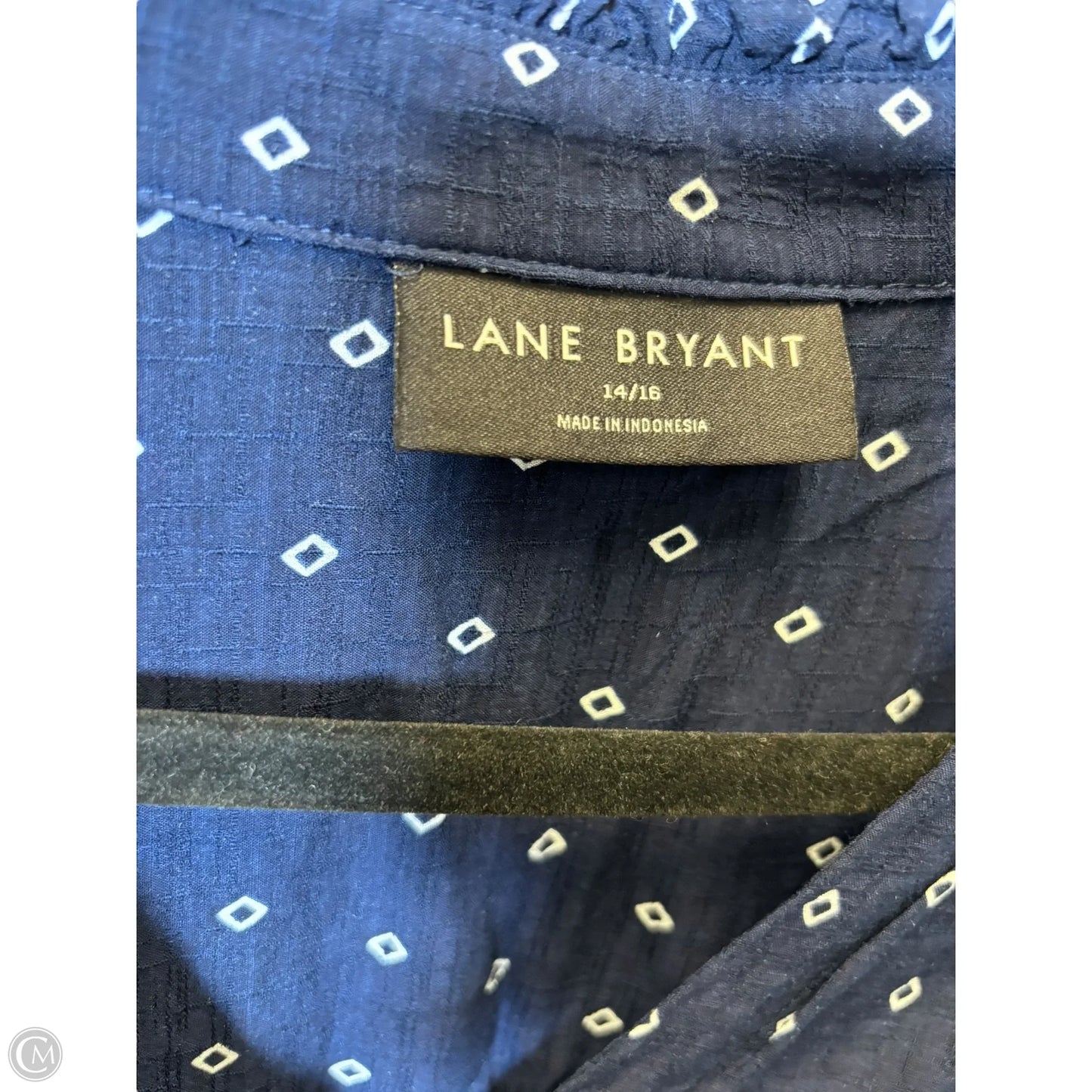Top Long Sleeve By Lane Bryant In Blue & White, Size: Xl