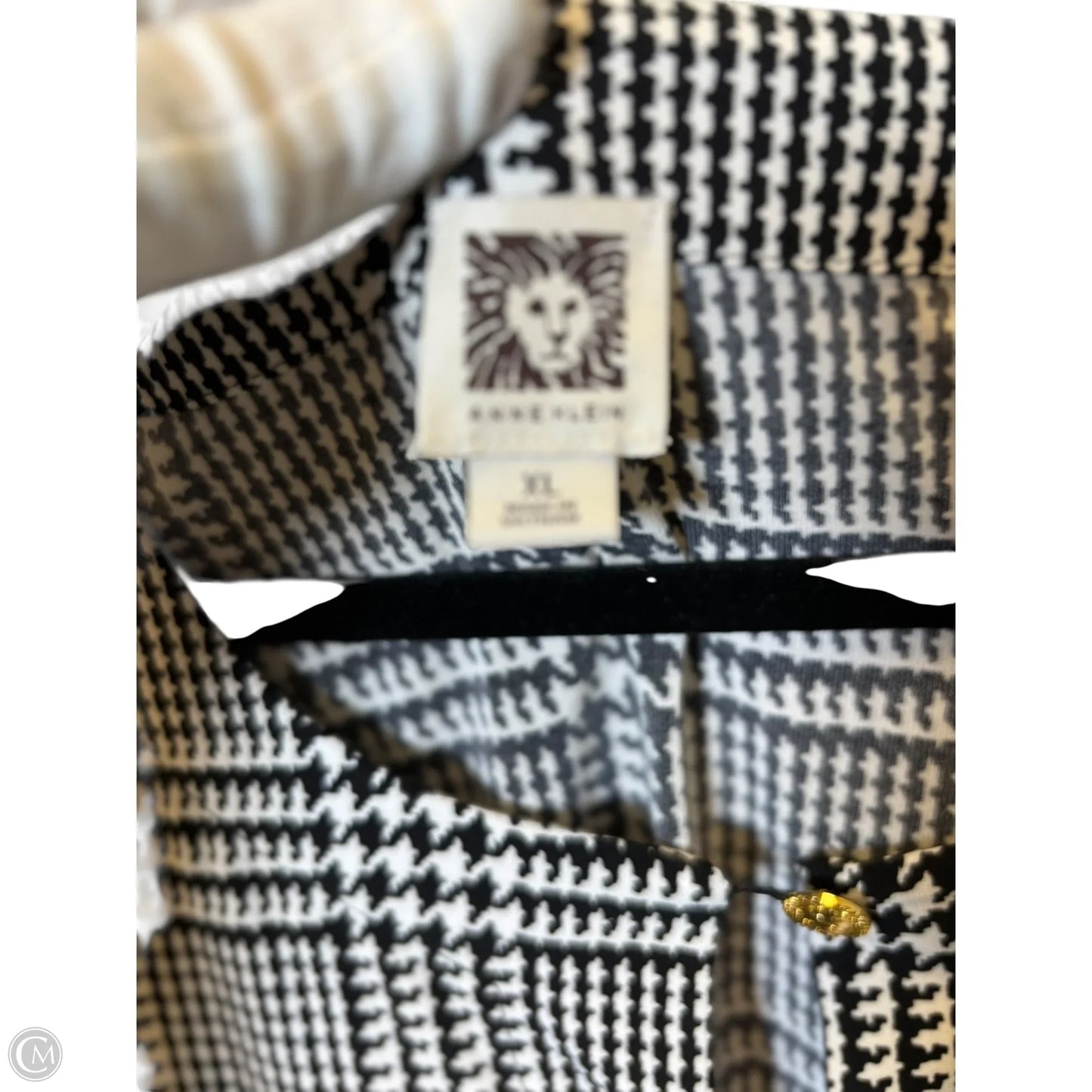 Top Long Sleeve By Anne Klein In Black & White, Size: Xl