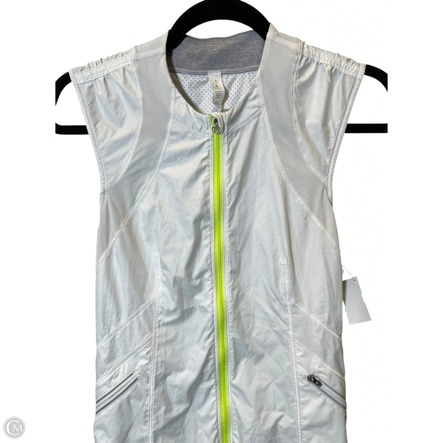 Athletic Jacket By Lululemon In Green & White, Size: S