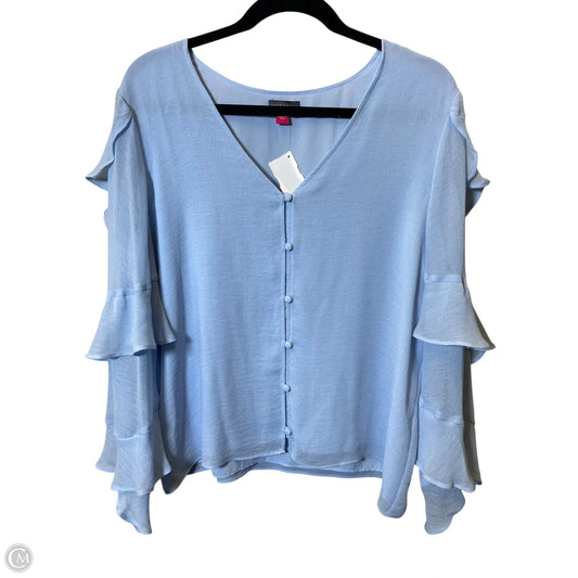 Top Long Sleeve By Vince Camuto In Blue, Size: M