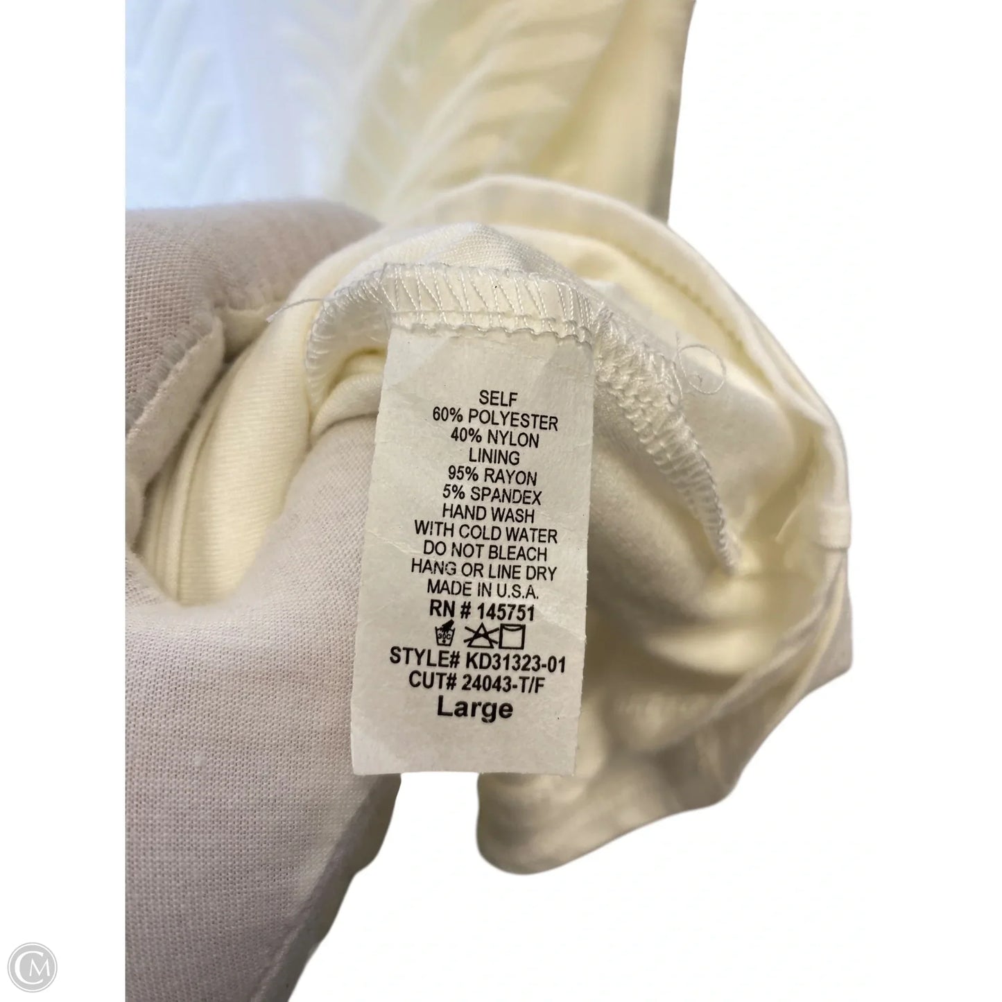 Dress Casual Midi By Pink Blush In Cream, Size: L