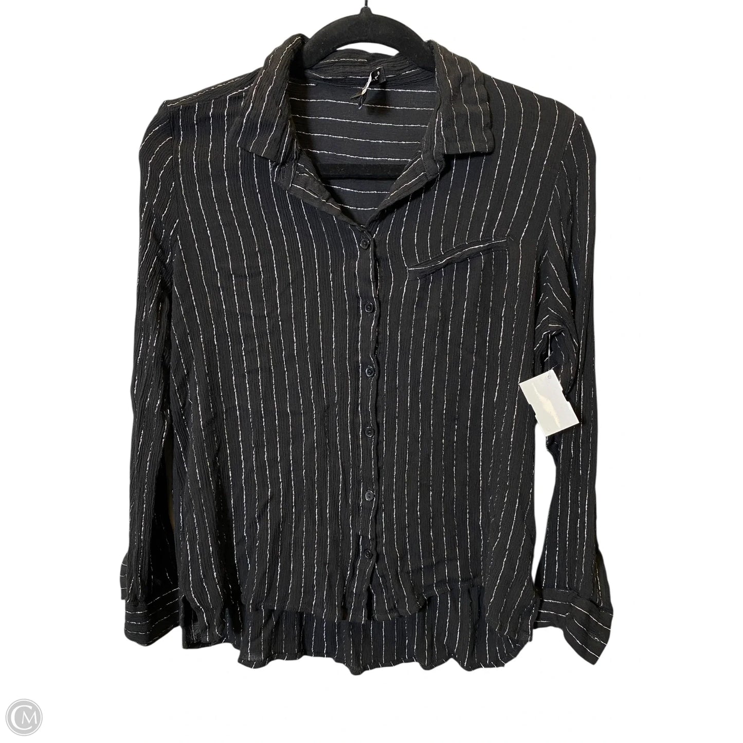 Top Long Sleeve By Velvet Heart In Black & Silver, Size: M