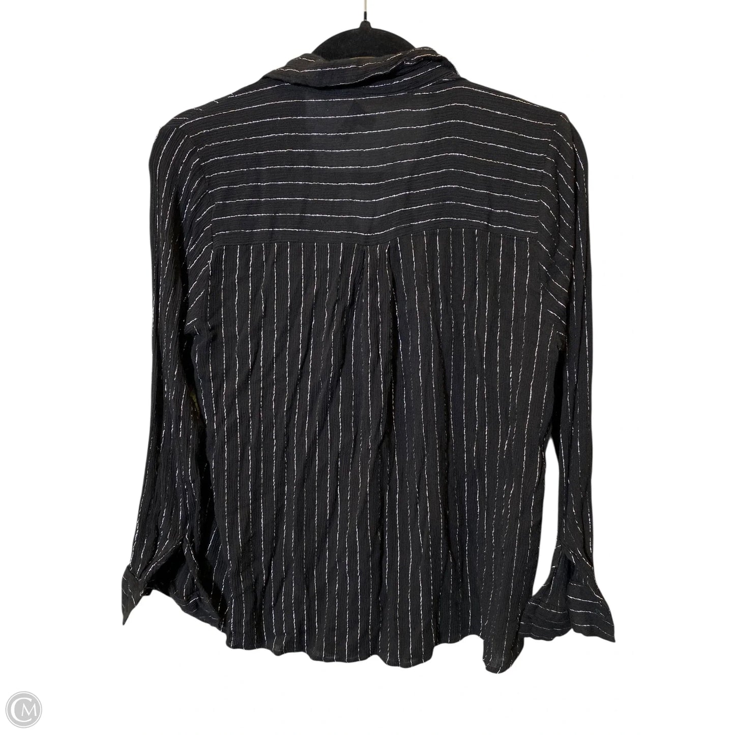 Top Long Sleeve By Velvet Heart In Black & Silver, Size: M