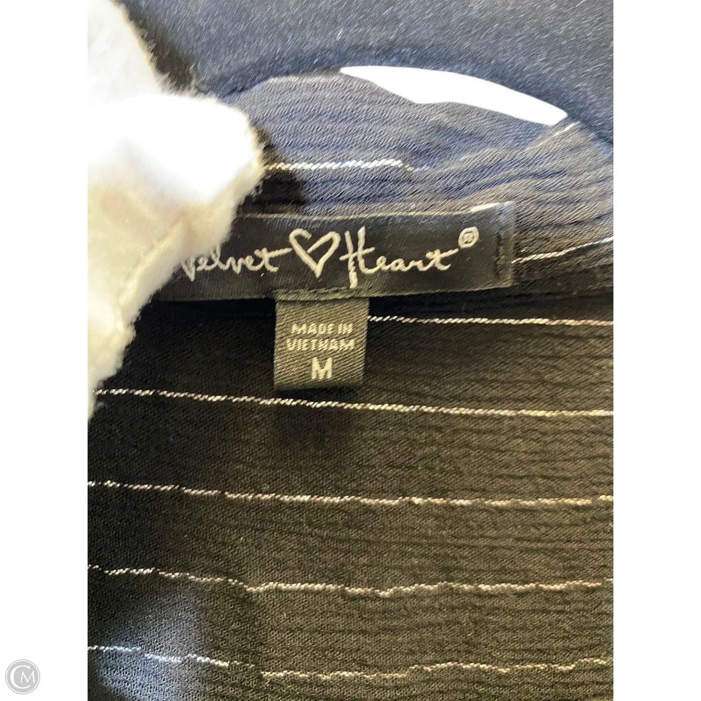 Top Long Sleeve By Velvet Heart In Black & Silver, Size: M