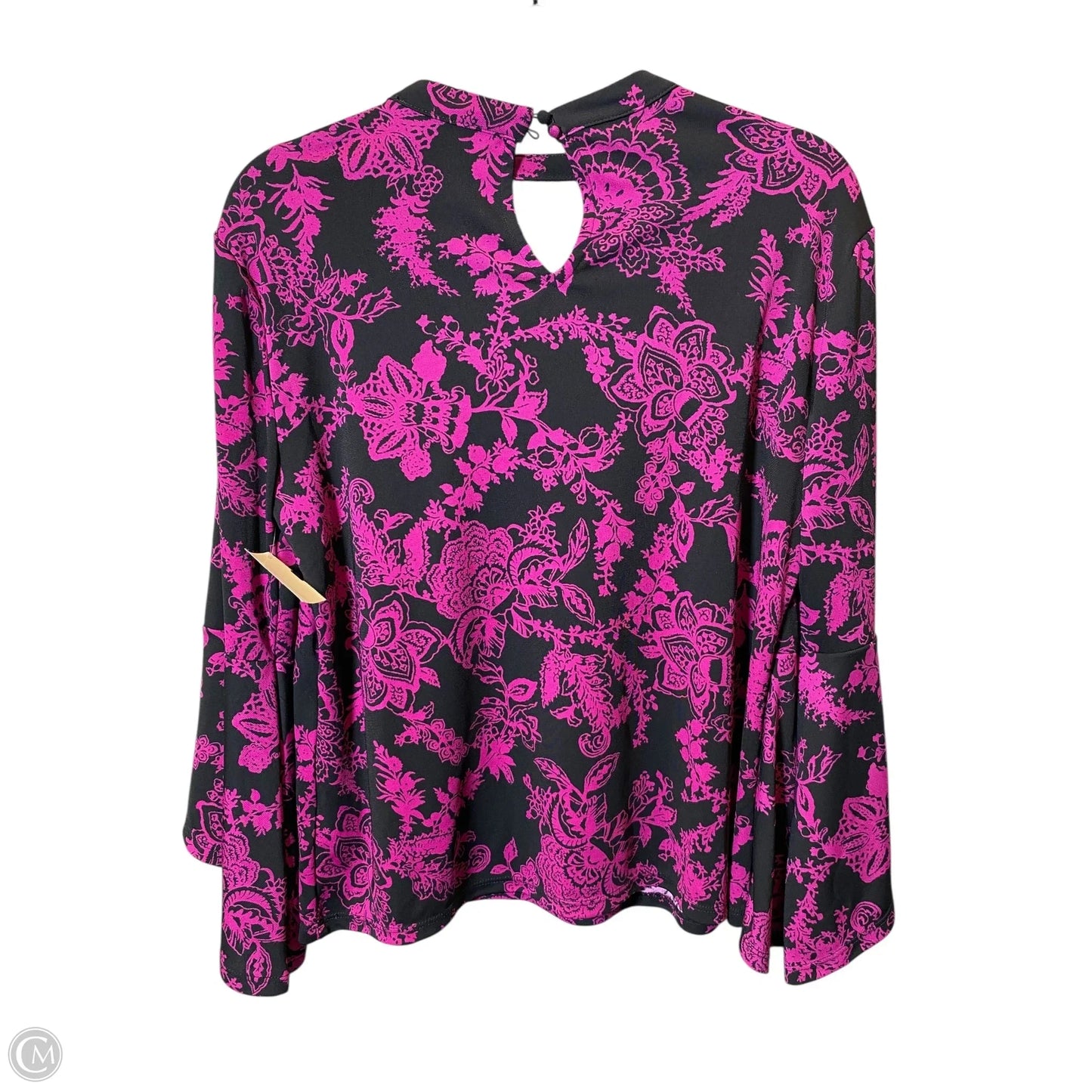 Top Long Sleeve By Roz And Ali In Black & Purple, Size: L