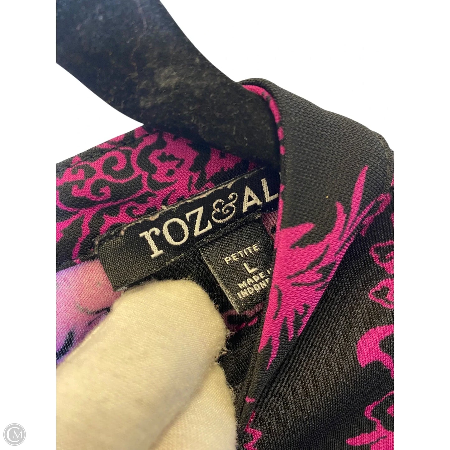 Top Long Sleeve By Roz And Ali In Black & Purple, Size: L