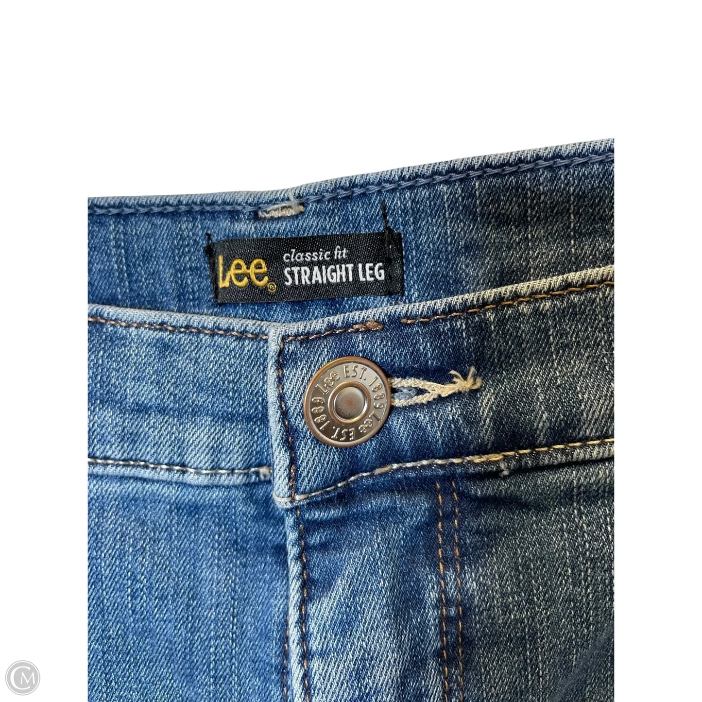 Jeans Straight By Lee In Blue Denim, Size: 16 Tall