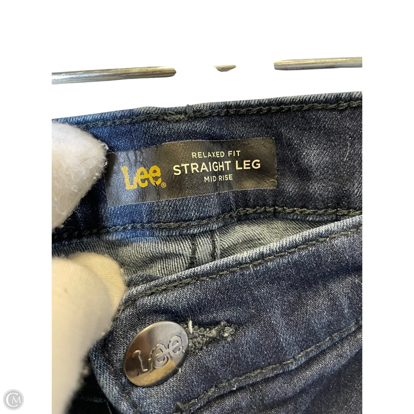 Jeans Straight By Lee In Blue Denim, Size: 12