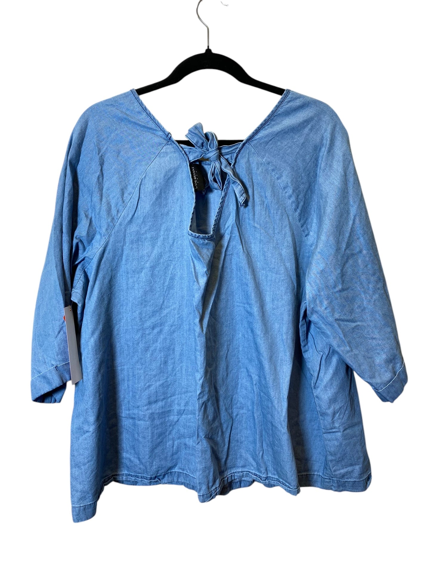 Top Long Sleeve By Lane Bryant In Blue Denim, Size: 3x